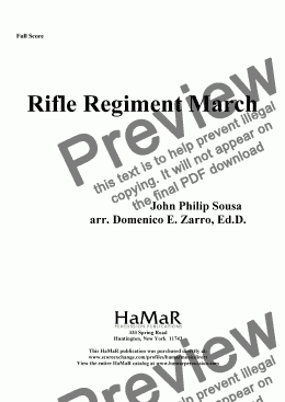 page one of Rifle Regiment March