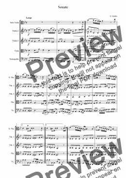 page one of Eccles Sonate in G minor for Viola and String Orchestra