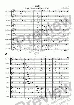 page one of Gavotte From Concerto Grosso No 3