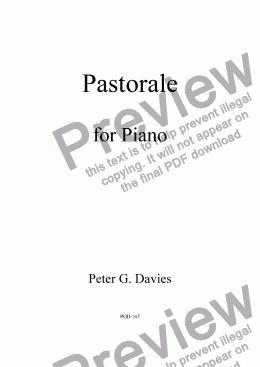 page one of Pastorale