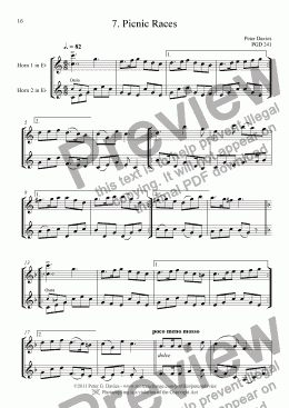 page one of Horn Duets 7. Picnic Races