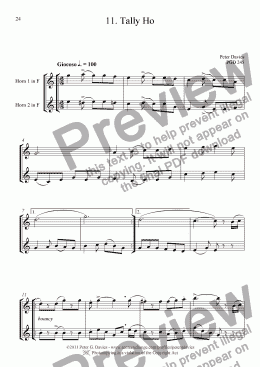 page one of Horn Duets 11. Tally Ho