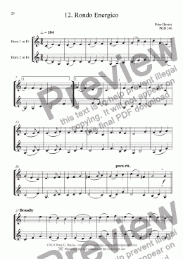 page one of Horn Duets 12. Rondo Energico