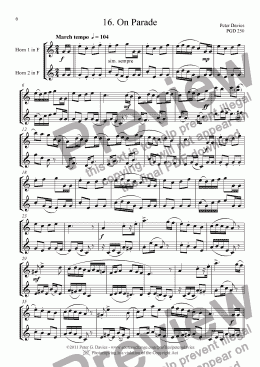 page one of Horn Duets 16. On Parade