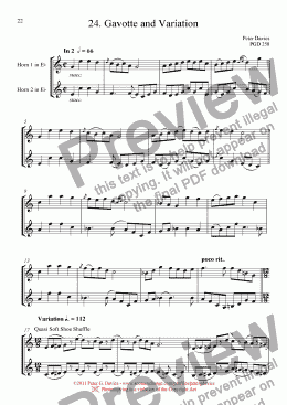 page one of Horn Duets 24. Gavotte and Variation