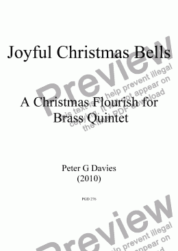 page one of Joyful Christmas Bells for Brass Quintet