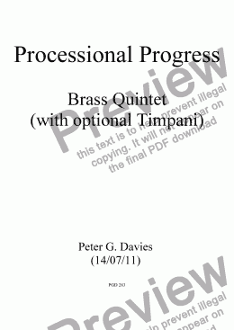 page one of Processional Progress for Brass Quintet