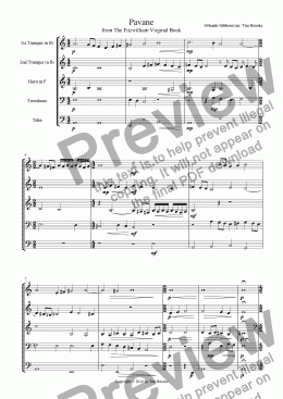 page one of Orlando Gibbons: Pavane - for brass quintet