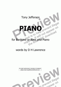 page one of Piano