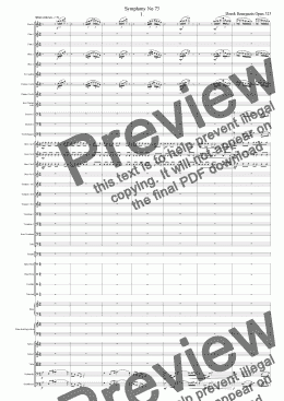 page one of Symphony No 73 1st movt