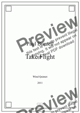 page one of Take Flight, for wind quintet - Score and Parts