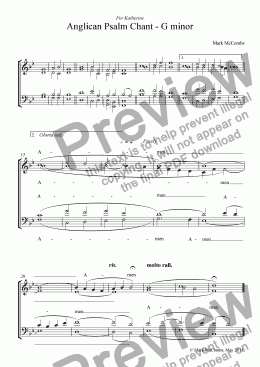 page one of Anglican Psalm Chant - G minor