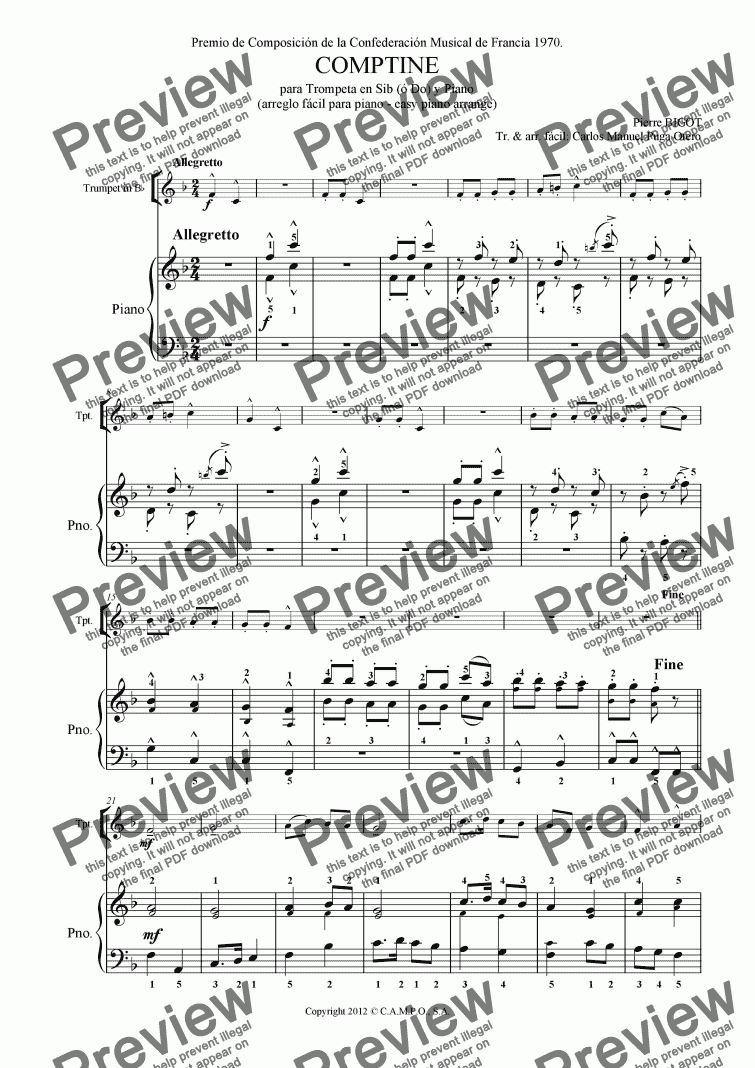 Comptine Download Sheet Music Pdf File