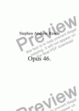 page one of Opus 46, Megachile Centuncularis, for tenor saxophone, violin and piano.