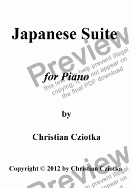 page one of Japanese Suite for Piano