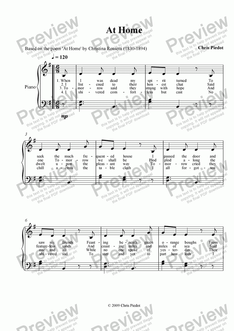 At Home - Download Sheet Music PDF file