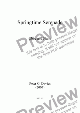 page one of Springtime Serenade for Oboe and Piano