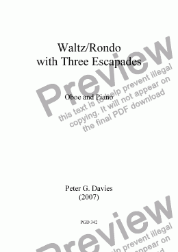 page one of Waltz/Rondo with Three Escapades for Oboe and Piano