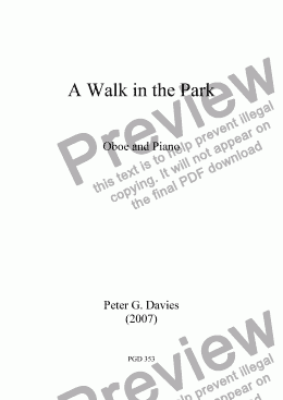 page one of A Walk in the Park for Oboe and Piano