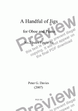 page one of A Handful of Jigs No.2 Index Finger Jig for Oboe and Piano