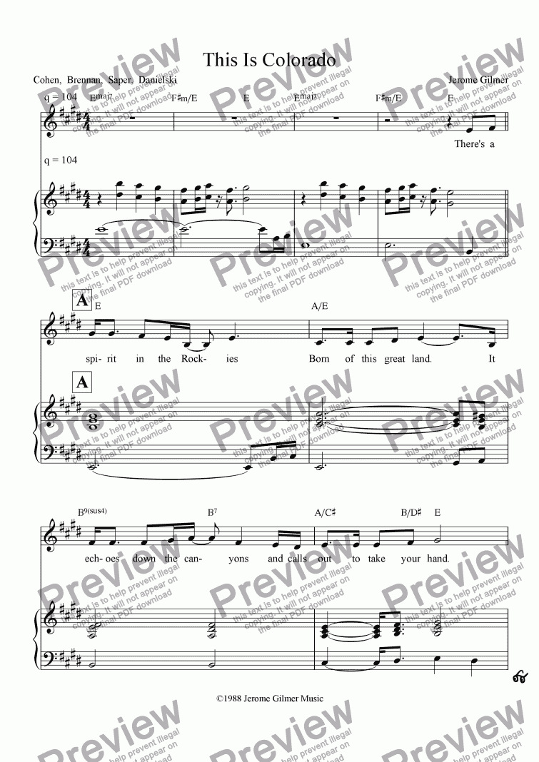 This Is Colorado - Download Sheet Music PDF file