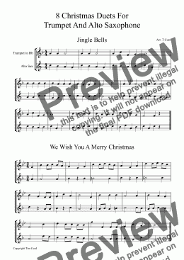 page one of 8 Christmas Duets, For Trumpet And Alto Saxophone