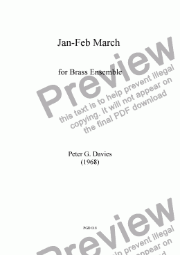 page one of Jan-Feb March for Brass Ensemble