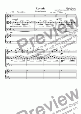 page one of Reverie (piano quartet)