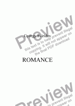 page one of ROMANCE (Sviridov) (violin & piano)