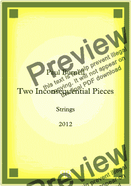 page one of Two Inconsequential Pieces, for strings