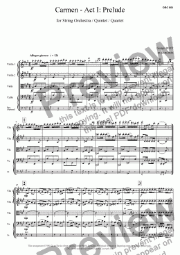 page one of Carmen - Act 1: Prelude