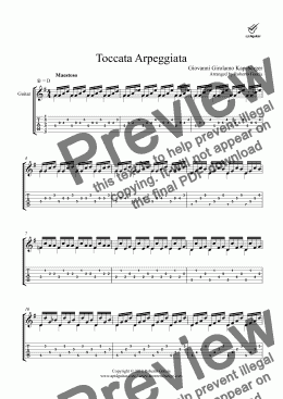 page one of Toccata Arpeggiata for solo guitar