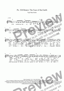 page one of Psalm 104 Renew The Face (Vigil)