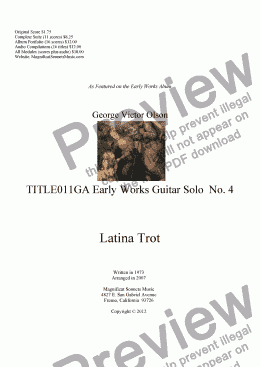 page one of TITLE011GA Early Works Guitar Solo No. 4