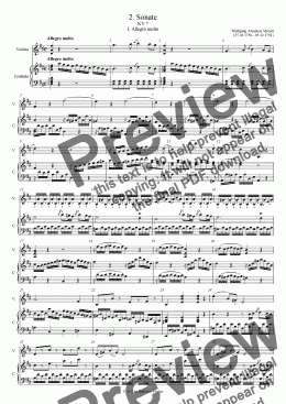 page one of KV 7, 2. Violin Sonata