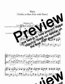 page one of Waltz (Treble or Bass Solo with Piano)