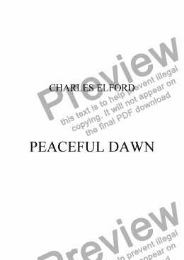 page one of PEACEFUL DAWN
