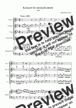 page one of Konsert for strykerkvartett
