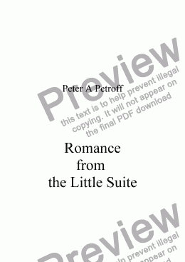 page one of Romance from the Little Suite