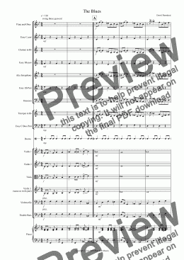 page one of The Blues For School Orchestra