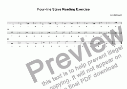 page one of Four-line Stave Reading Exercise