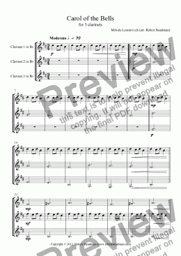 page one of Carol of the Bells