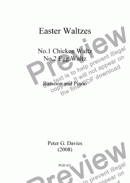 page one of Easter Waltzes Nos.1 and 2 for Bassoon and Piano