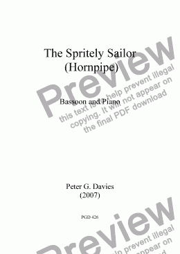 page one of The Spritely Sailor (Hornpipe) for Bassoon and Piano