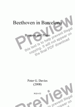 page one of Beethoven in Barcelona for Bassoon and Piano