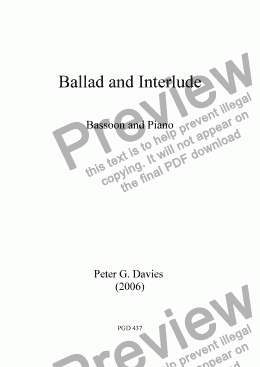 page one of Ballad and Interlude for Bassoon and Piano