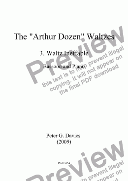 page one of The "Arthur Dozen" Waltzes 3. Waltz Ineffable for Bassoon and Piano