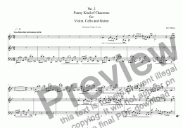 page one of No. 2 Funny Kind of Chaconne for Violin, Cello and Guitar