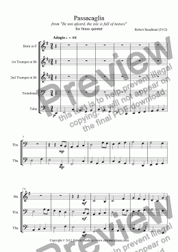 page one of Passacaglia