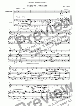 page one of Fugue on "Jerusalem"